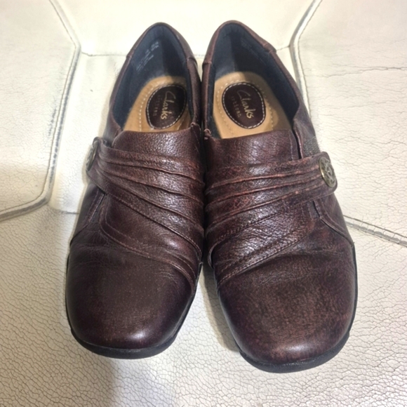 CLARKS Artisan Kessa Alcove Sz 7 Adjustable Strap Brown Leather - Picture 5 of 7